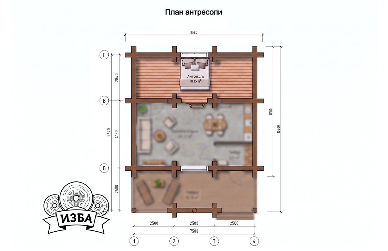 Баня-из-бревна-Тургенев,-план-антресоли